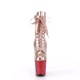 Roségold glitter 20 cm FLAMINGO-1020HG exotic pole dance stiefeletten