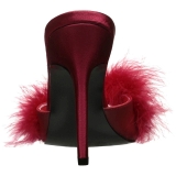 Rot 10 cm CLASSIQUE-01F damen pantoletten mit marabou federn