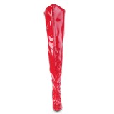 Rot 13 cm breite waden overknee stiefel mit stretch weitschaft für herren