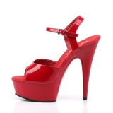 Rot 15 cm DELIGHT-609 pleaser high heels mit plateau