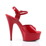 Rot 15 cm DELIGHT-609 pleaser high heels mit plateau