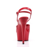 Rot 15 cm DELIGHT-609 pleaser high heels mit plateau