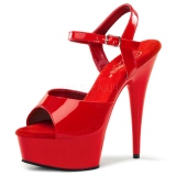 Rot 15 cm DELIGHT-609 pleaser high heels mit plateau