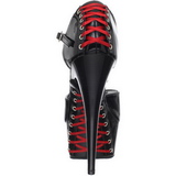 Rot 15 cm DELIGHT-660FH Korsett High Heels Schuhe