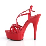 Rot 15 cm Pleaser DELIGHT-613 Sandaletten mit High Heels