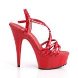 Rot 15 cm Pleaser DELIGHT-613 Sandaletten mit High Heels