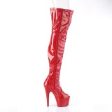 Rot 18 cm ADORE-3011HWR Hologramm overkneestiefel peeptoe