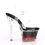 Rot 18 cm SKY-308WHG glitter plateau high heels
