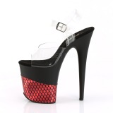 Rot 20 cm FLAMINGO-808HFN Hologramm plateau high heels