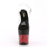 Rot 20 cm FLAMINGO-808HFN Hologramm plateau high heels