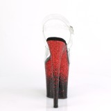 Rot 20 cm FLAMINGO-808SS glitter plateau high heels