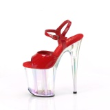 Rot 20 cm FLAMINGO-809HT Hologramm plateau high heels