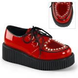 Rot 5 cm CREEPER-108 creepers schuhe damen plateauschuhe