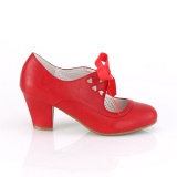 Rot 6,5 cm WIGGLE-32 retro vintage maryjane pumps mit blockabsatz