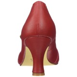 Rot 7,5 cm retro vintage FLAPPER-35 Pinup pumps mit niedrigem absatz