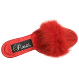 Rot 8 cm AMOUR-03 Mules Schuhe mit Marabou Federn - Plüsch