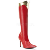 Rot 9,5 cm WONDER-130 Kniehoche Damen Stiefel