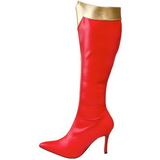 Rot 9,5 cm WONDER-130 Kniehoche Damen Stiefel