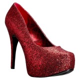 Rot Glitter 14,5 cm Burlesque TEEZE-06GW herren pumps für breite füsse