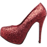 Rot Glitter 14,5 cm Burlesque TEEZE-06GW herren pumps für breite füsse