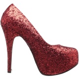 Rot Glitter 14,5 cm Burlesque TEEZE-06GW herren pumps für breite füsse