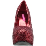 Rot Glitter 14,5 cm Burlesque TEEZE-06GW herren pumps für breite füsse