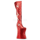 Rot Glitter 34 cm VIVACIOUS-3016 Overknee Stiefel für Drag Queen