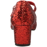 Rot Glitter 5 cm SCHOOLGIRL-50G Pumps Mary Jane