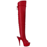 Rot Kunstleder 15 cm DELIGHT-3019 overknee stiefel mit plateausohle