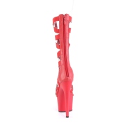 Rot Kunstleder 18 cm ADORE-700-48 high heels mit knchelschnrung
