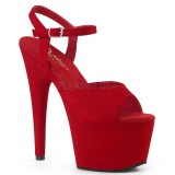 Rot Kunstleder 18 cm ADORE-709FS Sandaletten mit high heels