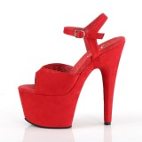 Rot Kunstleder 18 cm ADORE-709FS Sandaletten mit high heels