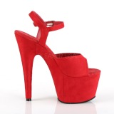 Rot Kunstleder 18 cm ADORE-709FS Sandaletten mit high heels