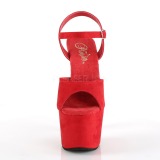 Rot Kunstleder 18 cm ADORE-709FS Sandaletten mit high heels