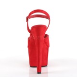 Rot Kunstleder 18 cm ADORE-709FS Sandaletten mit high heels