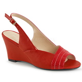 Rot Kunstleder 7,5 cm KIMBERLY-01SP grosse grössen sandaletten damen