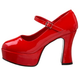 Rot Lack 11 cm MARYJANE-50 Mary Jane Plateau Pumps
