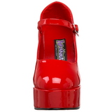 Rot Lack 11 cm MARYJANE-50 Mary Jane Plateau Pumps