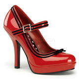 Rot Lack 12 cm PINUP SECRET-15 Mary Jane Plateau Pumps