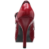 Rot Lack 12 cm PINUP SECRET-15 Mary Jane Plateau Pumps