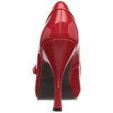 Rot Lack 12 cm retro vintage CUTIEPIE-02 mary jane pumps mit verstecktem plateau