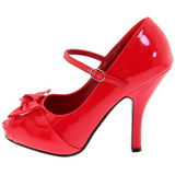 Rot Lack 12 cm retro vintage CUTIEPIE-08 Plateau Pumps Open Toe