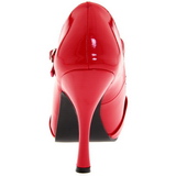 Rot Lack 12 cm retro vintage CUTIEPIE-08 Plateau Pumps Open Toe