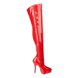 Rot Lack 13,5 cm INDULGE-3000 Overknee Stiefel für Männer
