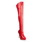 Rot Lack 13,5 cm INDULGE-3000 Plateau Überkniestiefel