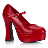 Rot Lack 13 cm DOLLY-50 Mary Jane Plateau Pumps
