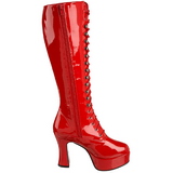 Rot Lack 13 cm ELECTRA-2020 High Heels Damenstiefel für Männer