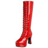 Rot Lack 13 cm ELECTRA-2020 High Heels Damenstiefel für Männer