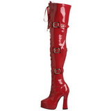 Rot Lack 13 cm ELECTRA-3028 Overknee Stiefel für Männer