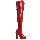 Rot Lack 13 cm ELECTRA-3028 Overknee Stiefel für Männer